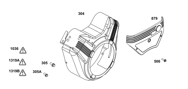 Blower Housing Group Diagram and Parts List for 356777-0151-G1  Briggs and Stratton Engine